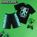 Minecraft Boys Short Pyjamas Set, Comfy Cotton Lounge Wear - Gifts for Gamers