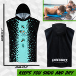 Minecraft Bath Towel with Hood for Kids and Teenagers Changing Robe Absorbent Poncho - Get Trend