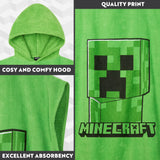 Minecraft Bath Towel with Hood for Kids and Teenagers Changing Robe