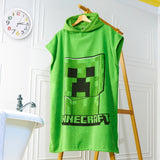 Minecraft Bath Towel with Hood for Kids and Teenagers Changing Robe