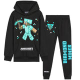 Minecraft Boys Tracksuit Set Comfy Loungewear Activewear - Gaming Gifts for Boys