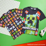 Minecraft Boys Crew Neck T-Shirts, Soft Breathable Material Pack of 2 Boys Gifts - Get Trend