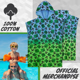 Minecraft Bath Towel with Hood for Kids and Teenagers Changing Robe