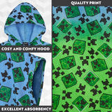 Minecraft Bath Towel with Hood for Kids and Teenagers Changing Robe