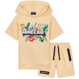 Minecraft Hoodie Shorts Tracksuit Set Boys 2 Pcs Creeper Teenagers Gamer Summer Short