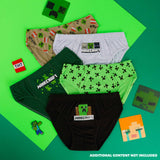 Minecraft Boys Briefs, Soft Breathable Stretchy Pants Pack of 5 Cotton Boys Underwear