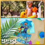 Get Trend Minecraft Swimsuit Set for Boys Teenagers 2 Pcs with Swimming Trunks Boys Rash Vest for Swimming Beach Trip Holiday Essentials