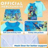 Get Trend Minecraft Swimsuit Set for Boys Teenagers 2 Pcs with Swimming Trunks Boys Rash Vest for Swimming Beach Trip Holiday Essentials