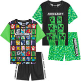 Get Trend Boys Pyjamas 2 Pack Short Sleeve PJs Set for Kids Teens Loungewear