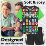 Get Trend Boys Pyjamas 2 Pack Short Sleeve PJs Set for Kids Teens Loungewear