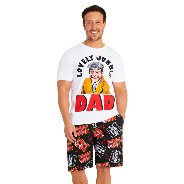 Only Fools and Horses Short Mens Pyjama Set, Lounge Wear - White/Black - Get Trend