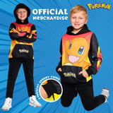 Pokemon Boys Hoodie with Cuffed Sleeves, Kangaroo Pocket - Black/Red Charmander - Get Trend