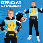 Pokemon Boys Hoodie with Cuffed Sleeves, Kangaroo Pocket - Black/Blue Dragonite - Get Trend