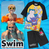 Get Trend Pokemon Swimsuit Set for Boys Teenagers 2 Pcs with Swimming Trunks