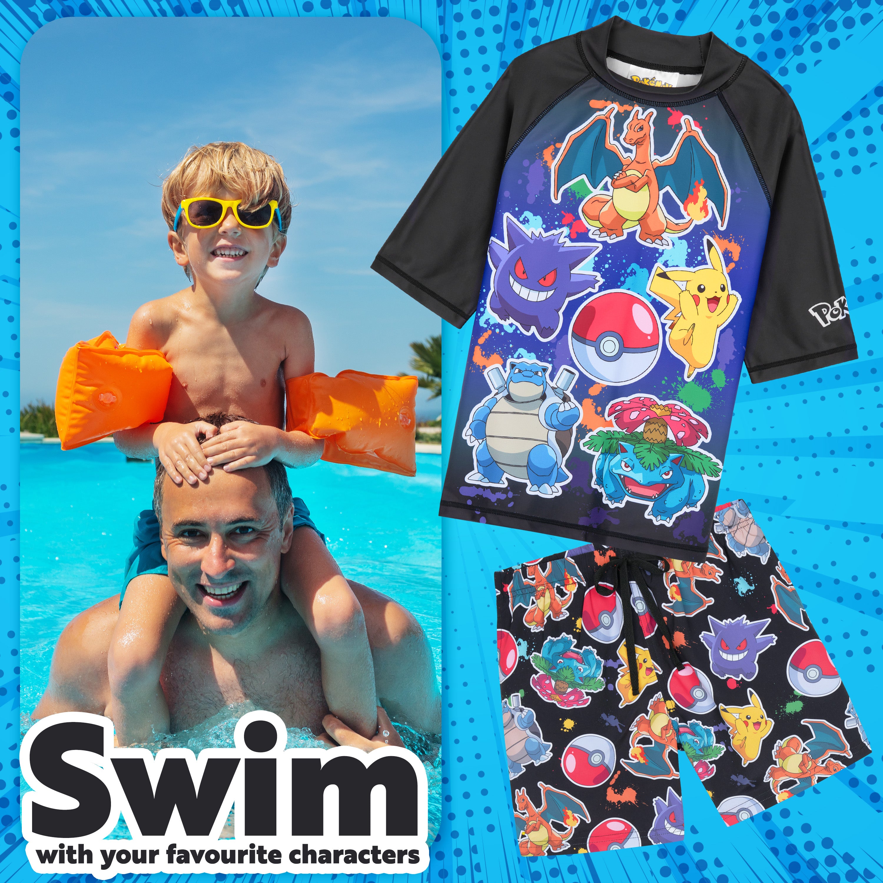 Get Trend Pokemon Swimsuit Set for Boys Teenagers 2 Pcs - Get Trend