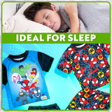 Get Trend Boys Pyjamas 12 Pack Short Sleeve PJs Set for Kids Teens Loungewear