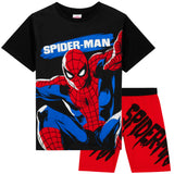 Marvel Spiderman Pyjamas for Boys Short Sleeve PJs Set Soft Breathable Nightwear - Get Trend