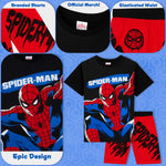Marvel Spiderman Pyjamas for Boys Short Sleeve PJs Set Soft Breathable Nightwear - Get Trend