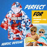 Marvel Spiderman Bath Towel with Hood for Kids Teenagers Absorbent Changing Robe - Get Trend