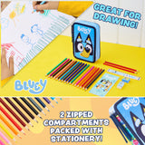 Bluey Filled Pencil Case with Stationery for Kids, School Supplies Colouring Pencils, Notepad - Gifts for Kids