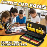 Pokémon Pencil Case for Kids Teen Filled with Anime School Supplies Stationery Set Pikachu Pen Case Multiple Compartments Drawing Writing Colouring Set (AOP Characters) - Get Trend