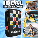 Pokémon Pencil Case for Kids Teen Filled with Anime School Supplies Stationery Set Pikachu Pen Case Multiple Compartments Drawing Writing Colouring Set (AOP Characters) - Get Trend