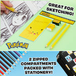 Pokémon Pencil Case for Kids Teen Filled with Anime School Supplies Stationery Set Pikachu Pen Case Multiple Compartments Drawing Writing Colouring Set (AOP Characters) - Get Trend
