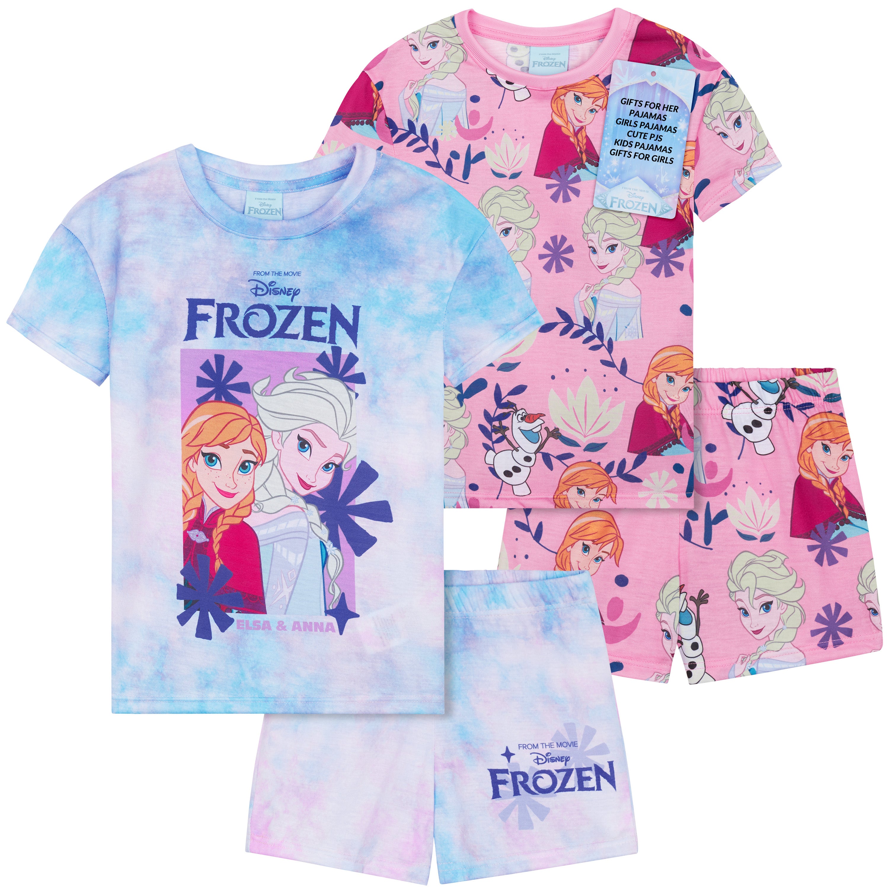 Get Trend PJs for Girls Pack of 2 Short Sleeve Pyjamas Set for Kids Teenagers Lounge Sets Nightwear Soft Comfy Sleepwear Gifts for Girls - Get Trend