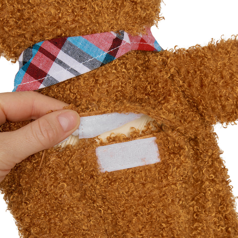 Hot Water Bottle with Animal Fleece Cover -  Brown Teddy Bear - Get Trend