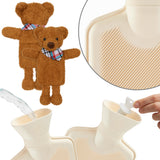 Hot Water Bottle with Animal Fleece Cover -  Brown Teddy Bear - Get Trend