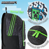 Minecraft Kids School Backpack with Zipped Front Pocket for Sports,Travel - Gamer Gifts