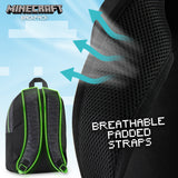 Minecraft Kids School Backpack with Zipped Front Pocket for Sports,Travel - Gamer Gifts