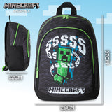 Minecraft Kids School Backpack with Zipped Front Pocket for Sports,Travel - Gamer Gifts