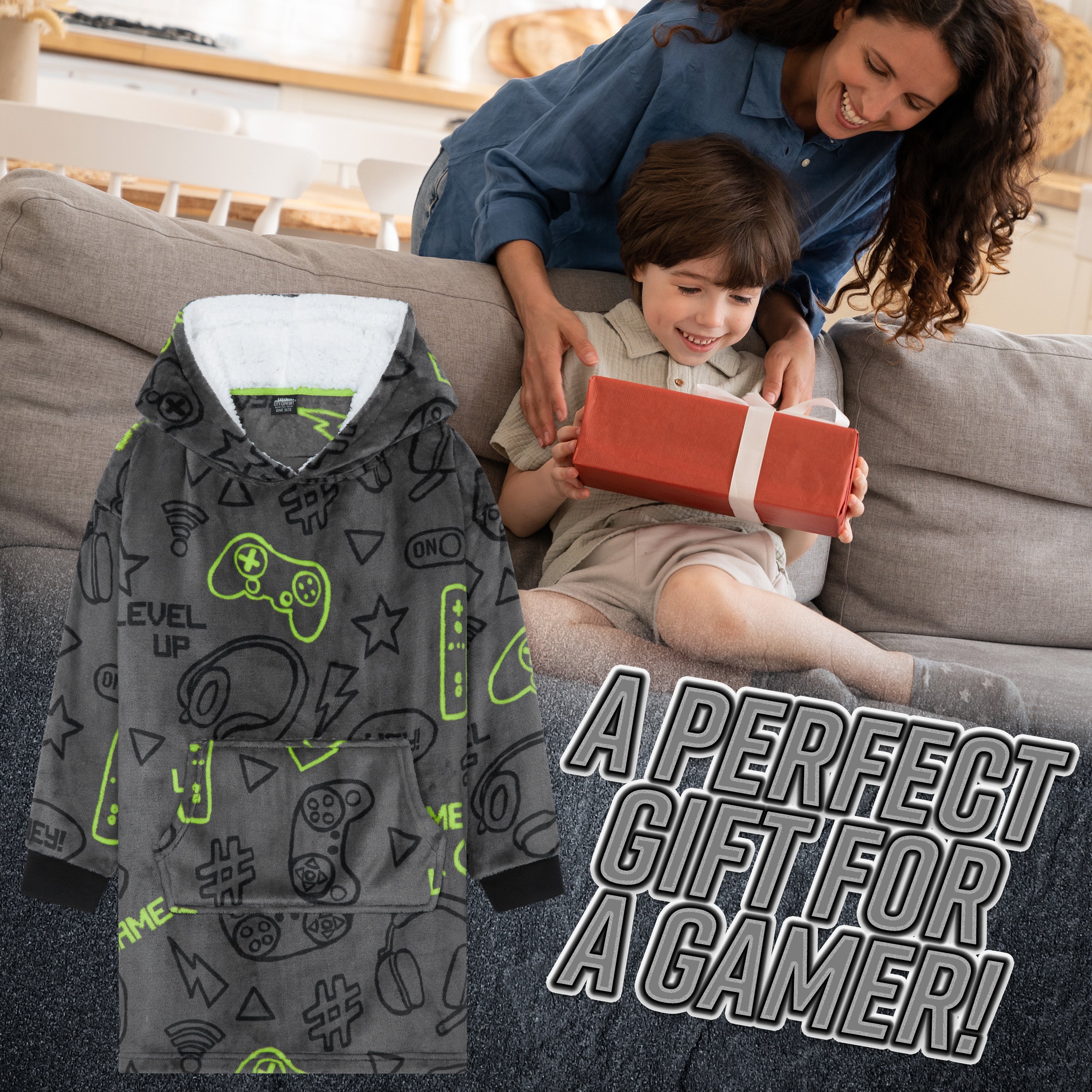 CityComfort Hoodie Blanket for Kids & Teenagers Fleece - Get Trend