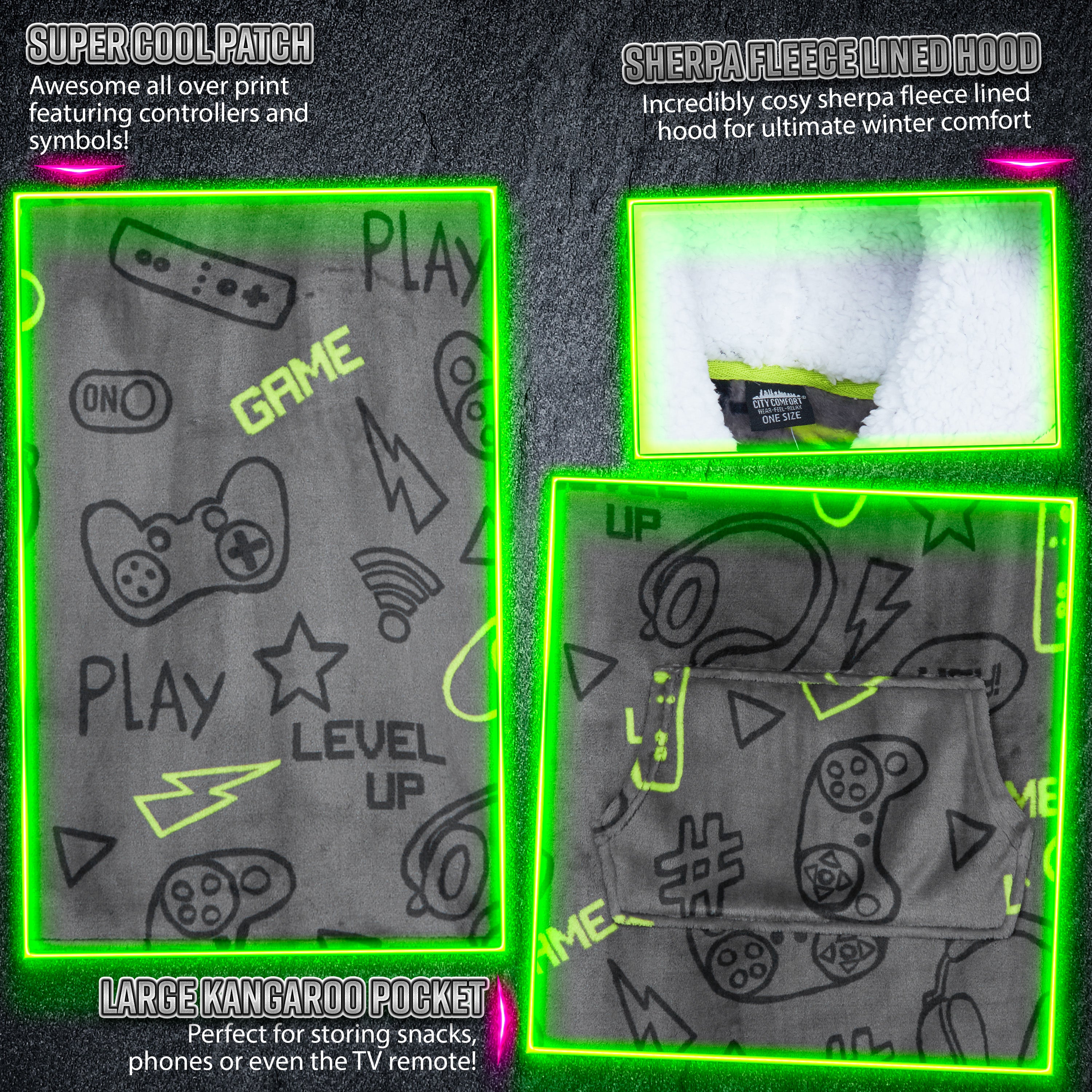 CityComfort Hoodie Blanket for Kids & Teenagers Fleece - Get Trend