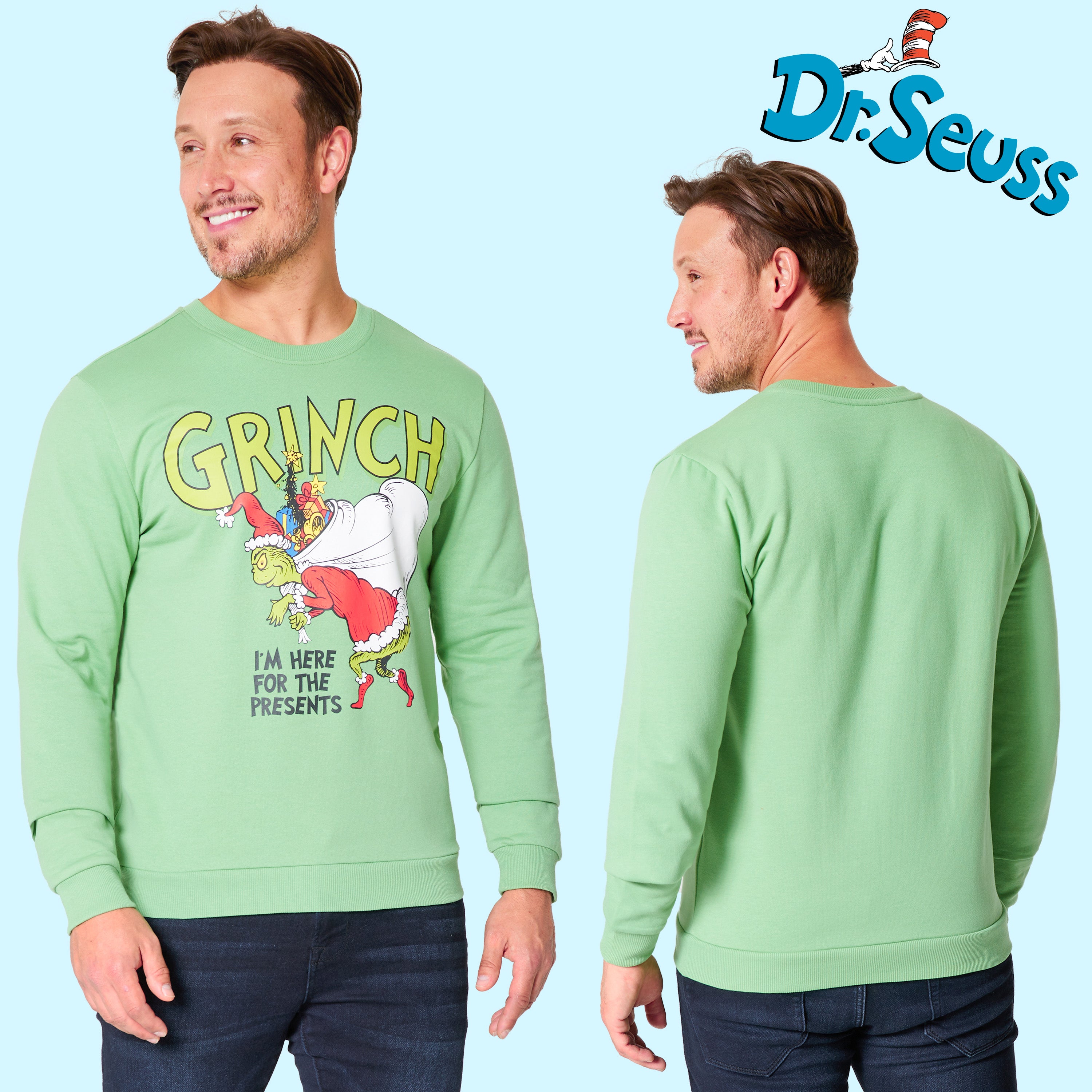 The Grinch Christmas Jumper for Men Teenagers Warm Cosy Sweatshirt - Get Trend