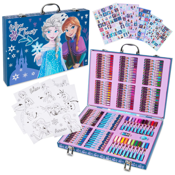 Disney Art Set for Kids 130+ Pieces Frozen Colouring Pencils - Frozen - Get Trend