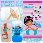 Gabby's Dollhouse Towel for Kids Toddlers Soft Absorbent Bath Shower Swimming Beach Towel 100% Cotton Quick Dry Holiday Essentials 140x70cm - Get Trend