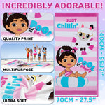 Gabby's Dollhouse Towel for Kids Toddlers Soft Absorbent Bath Shower Swimming Beach Towel 100% Cotton Quick Dry Holiday Essentials 140x70cm - Get Trend