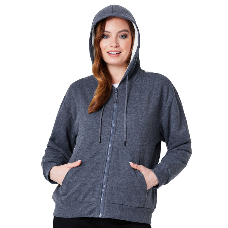 CityComfort Womens Hoodie with Fleece Lining Zip - Get Trend
