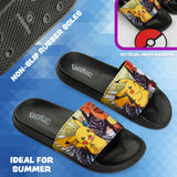 Pokemon Boys Sliders, Beach or Pool Shoes for Kids - Black/Orange - Get Trend