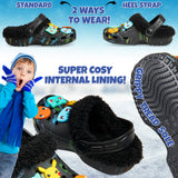 Pokemon Boys Clogs with Removable Fur Lining & Charms, Anime Gifts for Boys