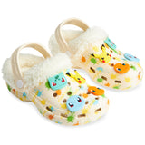 Pokemon Kids Clogs with Removable Fur Lining & Charms, Anime Gifts for Kids