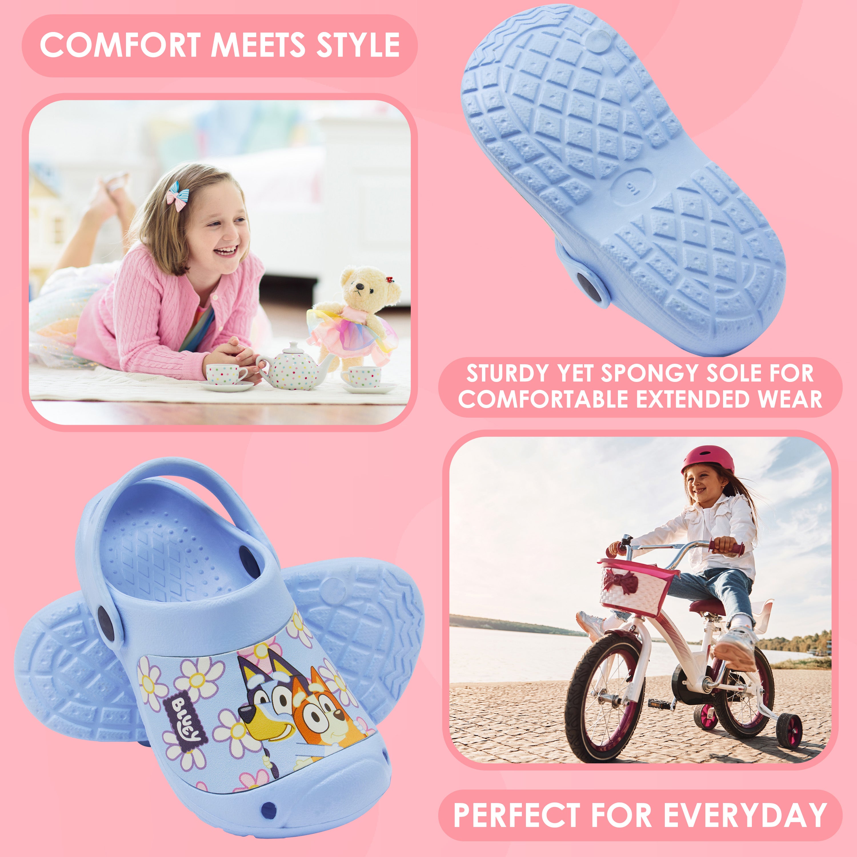 Bluey Clogs for Kids Toddlers Fun Garden Shoes Slip On with Shoe Charms Indoor Outdoor Summer Slippers Home Beach Pool Holiday - Get Trend