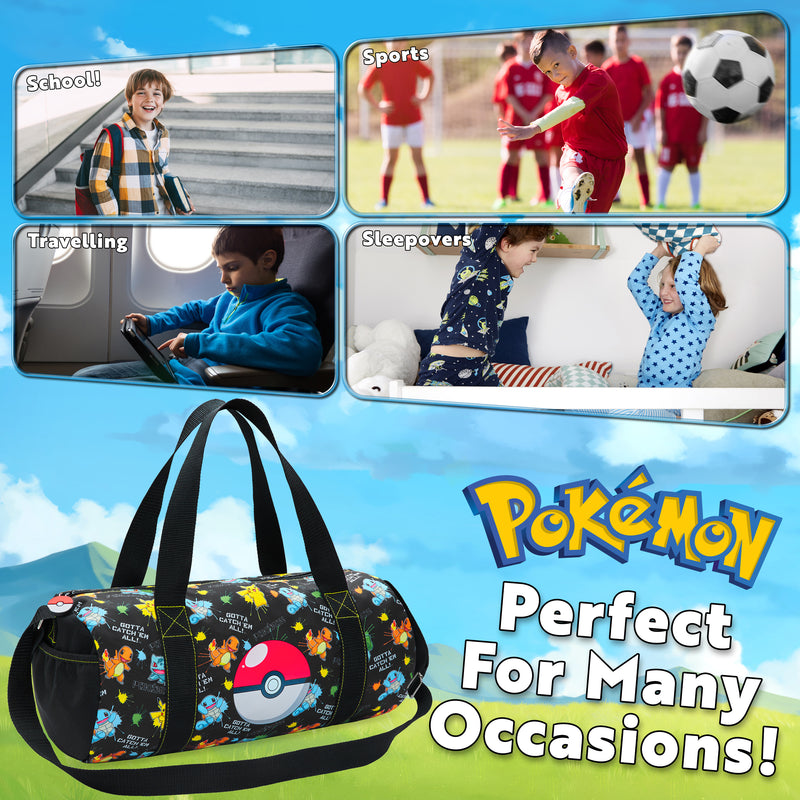 Pokemon Gym Bag for Kids, Pikachu Boys Duffle Bag Large
