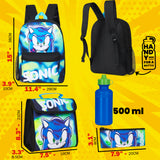 Sonic The Hedgehog Backpack Set 4 Pcs - Get Trend
