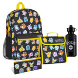 Pokemon 4 Piece Set: Backpack, Lunch Bag, Pencil Case & Water Bottle Set for Kids - Get Trend