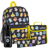 Pokemon Backpack Set 4 Pcs Water Bottle Backpack Pencil Case Insulated Lunch Bag - Get Trend