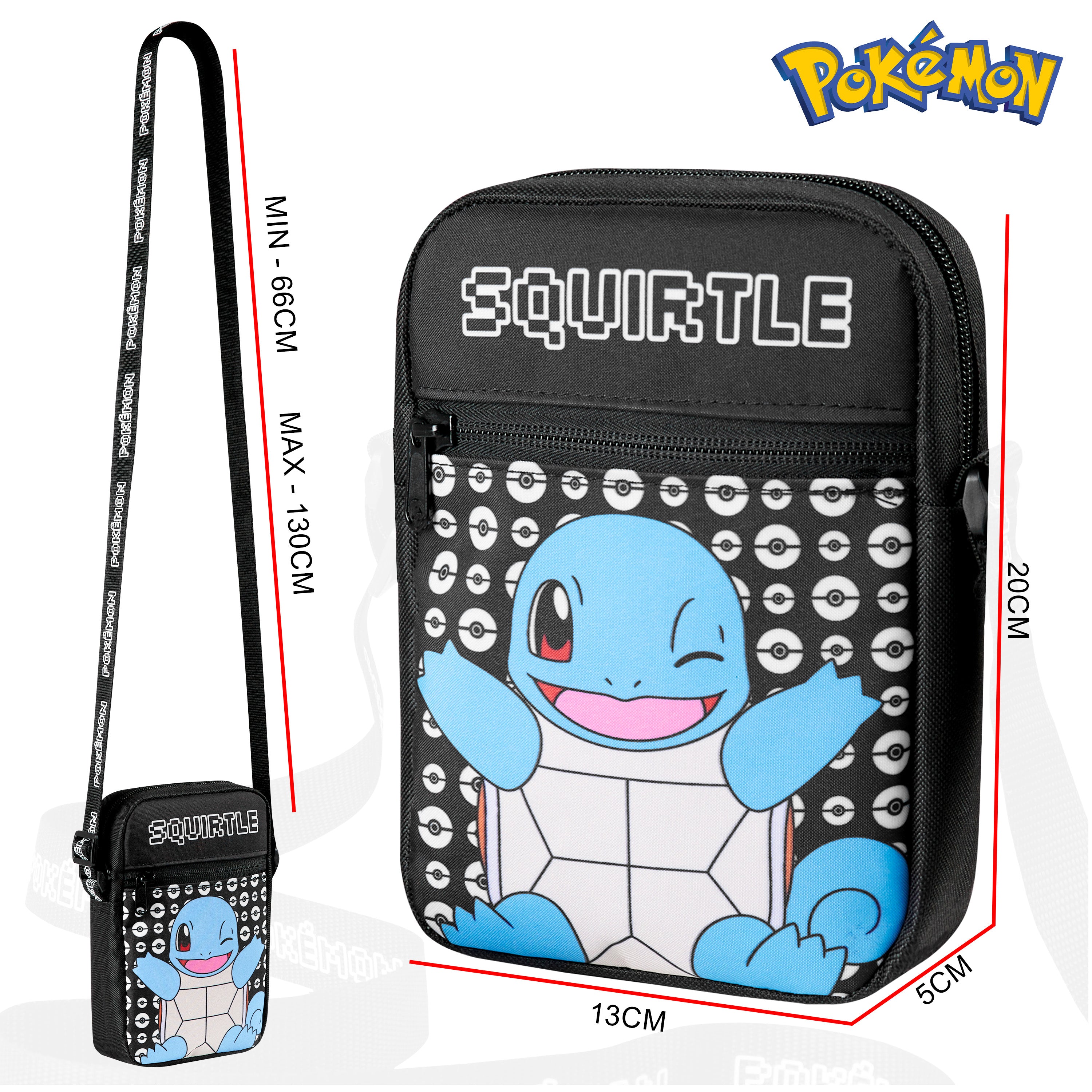 Pokemon Shoulder Bag Cross Body Bag for Kids - Adjustable Strap Kids - Squirtle - Get Trend