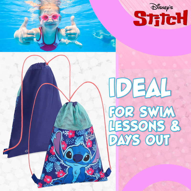 Disney Kids Drawstring Bags - Swimming Bag, School PE Bag - Stitch - Get Trend